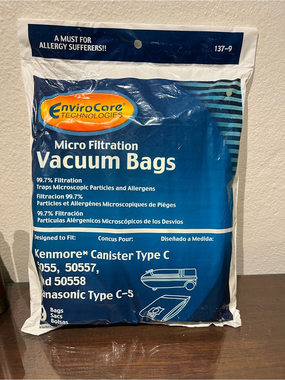EnviroCare Micro Filtration Vacuum Bags - Blue (Kenmore/ Panasonic Type C)